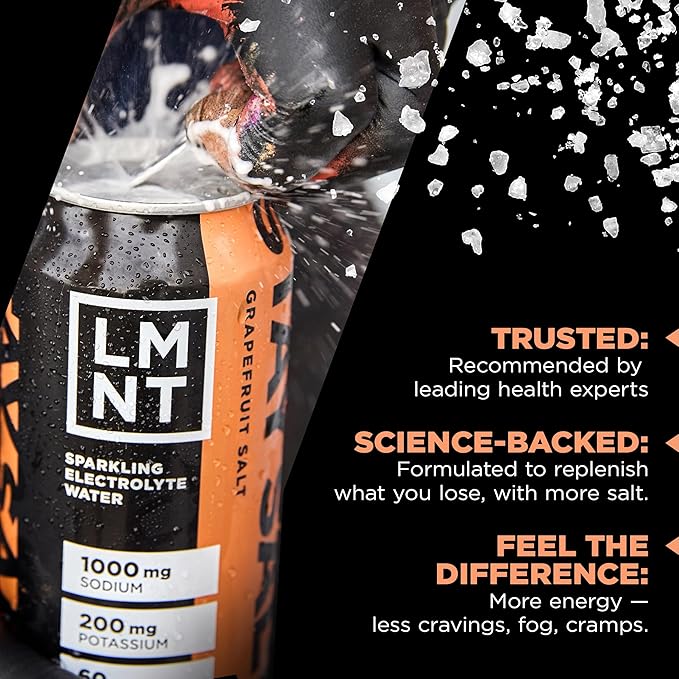 Drink LMNT Sparkling Electrolyte Drink - Grapefruit Salt | 12-Count