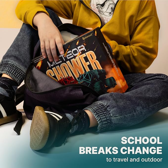 Queensell Meteor Shower – Board Game for Adults and Kids - Fast Strategy Game - 2 Player Tabletop Game – Educational Toys Gift – Fun Family Games for Ages 8 and up