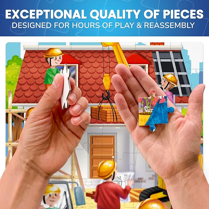 QUOKKA Puzzles for Kids Ages 4-6 - Set of 4x60 Jigsaw Puzzles for Toddlers 3-5 - Space, Dino, Firefighters Toys for Children 6-8 yo - Gift Educational Game for Boys & Girls