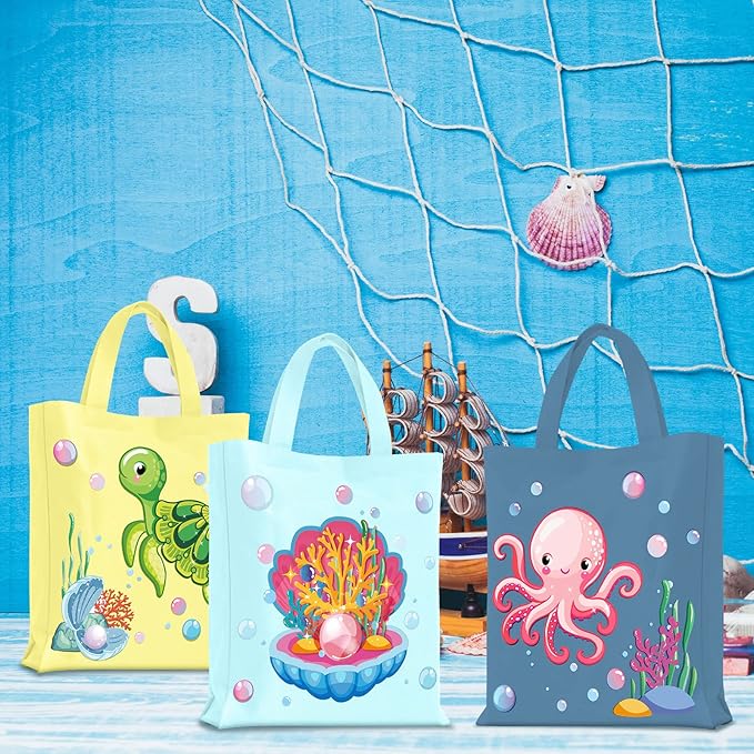 Ferraycle 24 Pcs Sea Animals Party Favor Bags Under the Sea Goodie Bags Cute Marine Favors Treat Supplies for Baby Shower Birthday Party Decor