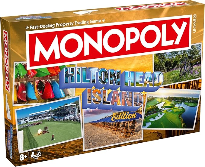 Monopoly Board Game – Hilton Head, SC Edition: 2-6 Players Family Board Games for Kids and Adults, Board Games for Kids 8 and Up, Great for Game Night