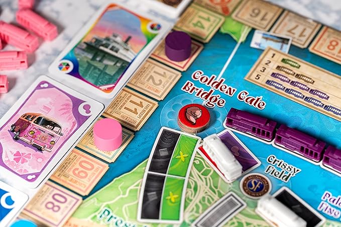 Ticket to Ride San Francisco Board Game - Fast-Paced Railway Adventure in The City by The Bay! Fun Family Game for Kids & Adults, Ages 8+, 2-4 Players, 10-15 Minute Playtime, Made by Days of Wonder