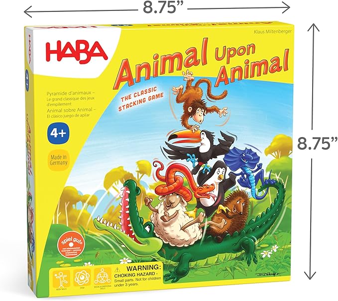 HABA Animal Upon Animal - Classic Wooden Stacking Game Fun for The Whole Family (Made in Germany)