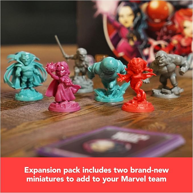 Spin Master Games, Marvel United: Witching Hour Expansion Pack with Scarlet Witch & Agatha Harkness Miniatures, Limited Edition Trade Show Exclusive, Board Games for Adults, 1-5 Players, Ages 14 & Up