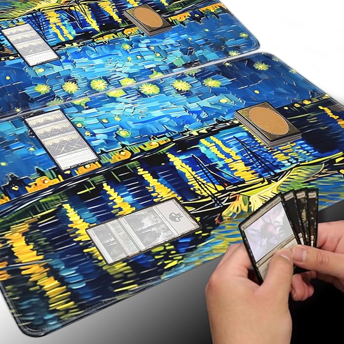 Board Game for TCG Playmat Table Mats Games Size 60X35 cm Mousepad Compatible for MTG RPG CCG Trading Card Game Play mats with 6 Dice (Playmat 136)