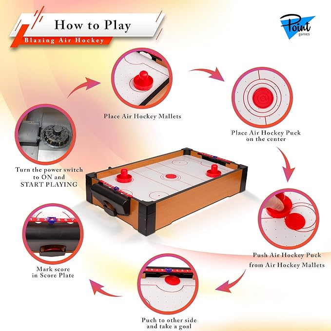 Point Games Hockey Table, Mini Table Games for Kids, Arcade Game for Boys & Girls, Great Gift fro Children Ages 3+