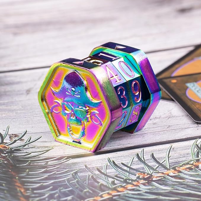 MTG Life Counter Wheel Metal Life Counter MTG Tracker, Mini Dice Set, Gift Box Packaging for Cards, MTG Compatible Board Games, DND Game Accessories (Colorful)