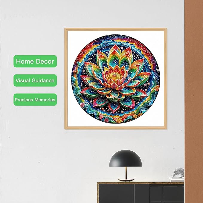 Wooden Puzzle for Adults โ Unique Lotus-Shaped, Flower Design Brain Teaser for Kid & Teen, 210 Pieces, 10"x10", Ships as Whole Puzzle Board (No Loose Pieces), Gift-Ready Box, Fun Family Game,