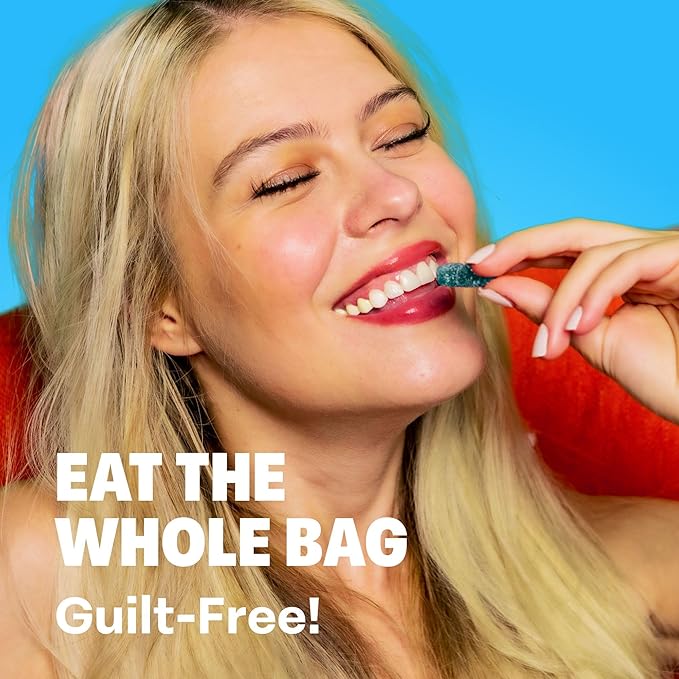 Shameless Snacks - Healthy Low Calorie Snacks, Low Carb Keto Gummies (Gluten Free Candy) - 6 Pack Sour Blue Raspberry