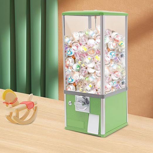 Vending Machine, Gumball Bank Gumball Machines, Mini Vending Machines, Toy Vending Machine for Perfect for Birthdays, Christmas and Kiddie Parties 10.24x10.24x25.2 in (Light Green)