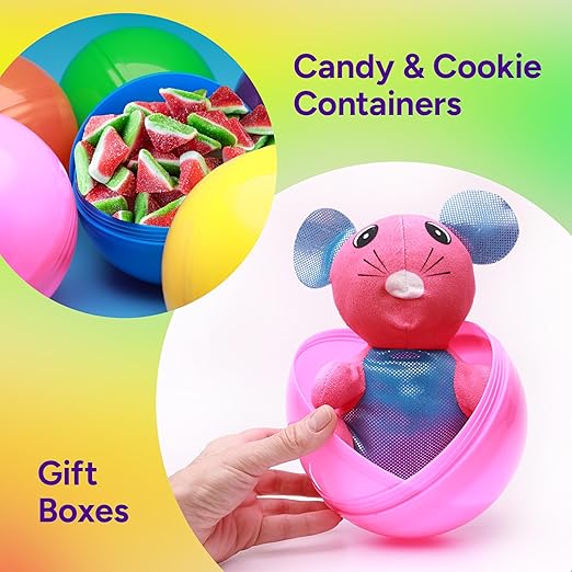 Big Claw Machine Capsules Purple Plastic Sphere Party Favor Containers Round 5 pcs 6.3 inch Jumbo Plastic Christmas Ornaments Extra Large Candy Gift Box Empty Craft Party Supplies Vending Capsules