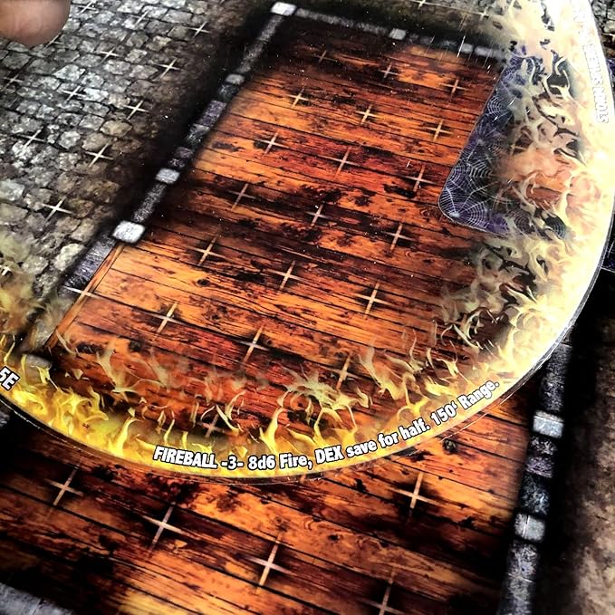 Arcknight Dungeons & Dragons Spell Effects AOE Templates - DND Accessories 24pc Complete Area of Effect Marker Set for D&D 5E - Clear Overlay Measurement Tools All Shapes, Conditions & Buffs