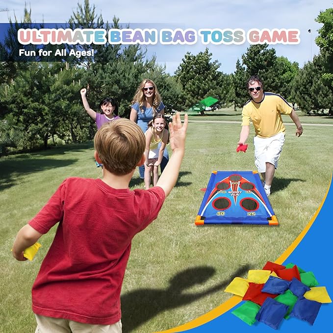 TOY Life Bean Bags Toss Carnival Game, Cornhole, Outdoor Toys for Kids Ages 4-8, Backyard Game Sports & Outdoor Play, Outside Toys for Ages 5-7, Family Lawn Yard Games Birthday Party, Gift for Boys