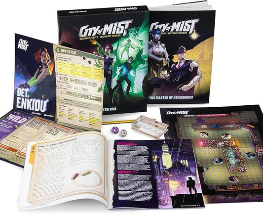 Son of Oak City of Mist Starter Box - Beginner-Friendly Tabletop RPG Set, Includes Streamlined Rulebooks, Pre-Made Characters, Shark Tank Adventure, Custom Dice, Maps, Tokens, and Status Trackers