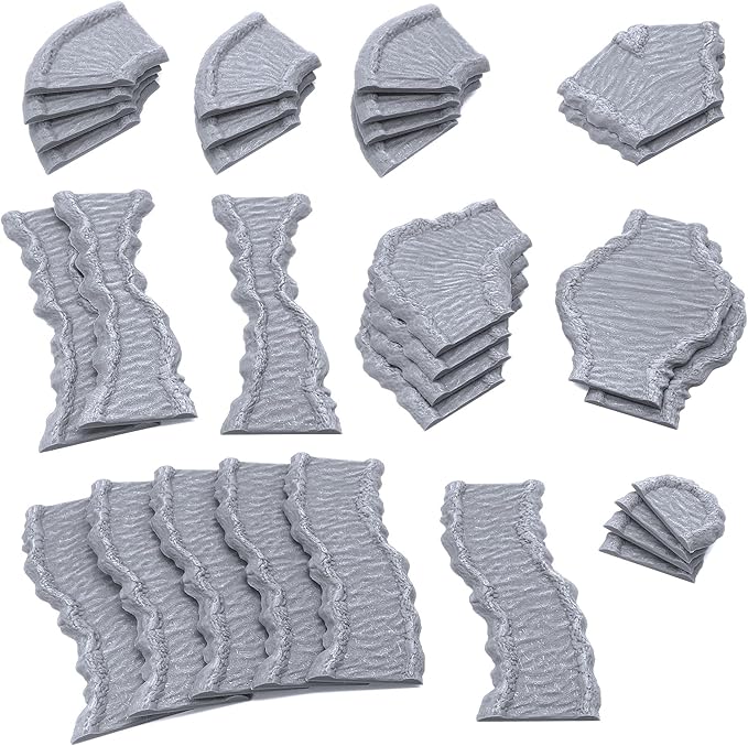 Modular Waterways, 3D Printed Tabletop RPG Scenery and Wargame Terrain for 28mm Miniatures