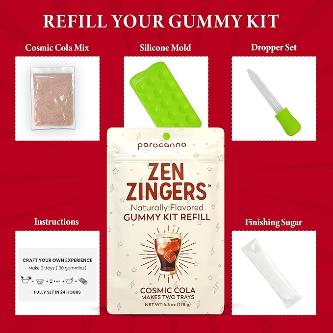 Zen Zingers Gummy Mix - DIY Gummy Candy Powder Refill - Cosmic Cola Gummies
