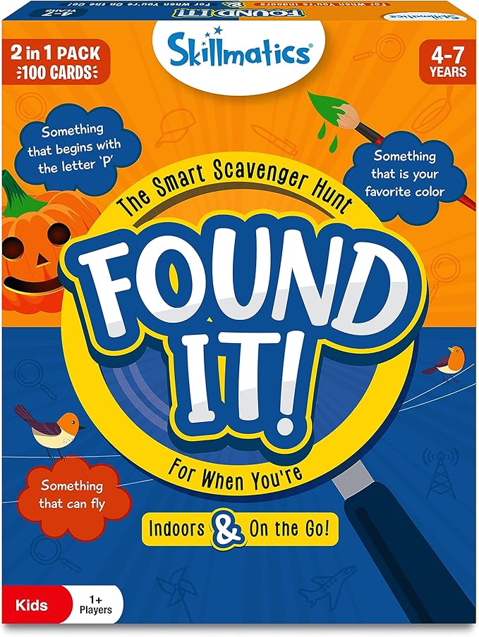 Skillmatics Indoor & Travel Scavenger Hunt Card Game - Found It, Learning Toys, Educational, Gifts for Kids, Boys, Girls and Families, for Ages 4, 5, 6, 7, Perfect for Home, School, Playdates