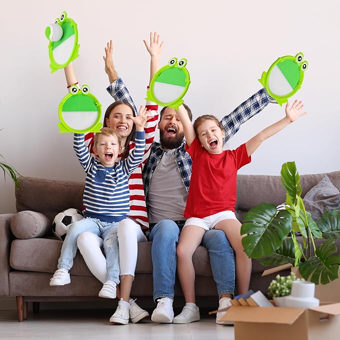 EVERICH Upgraded Toss and Catch Ball Game Set - Indoor and Outdoor Games for Kids 3-12, Beach Sand Pool Water Toy Includes 2 Paddles 2 Sticky Balls, Great Birthday Easter Gifts for Boys Girls