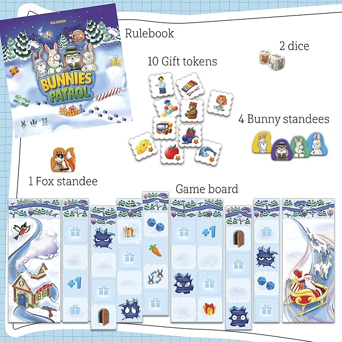 The Bunnies Patrol | Family Board Game | Board Game for Adults and Family | Adventure Board Game | Ages 5+ | for 2 to 4 Players | Average Playtime 20 Minutes