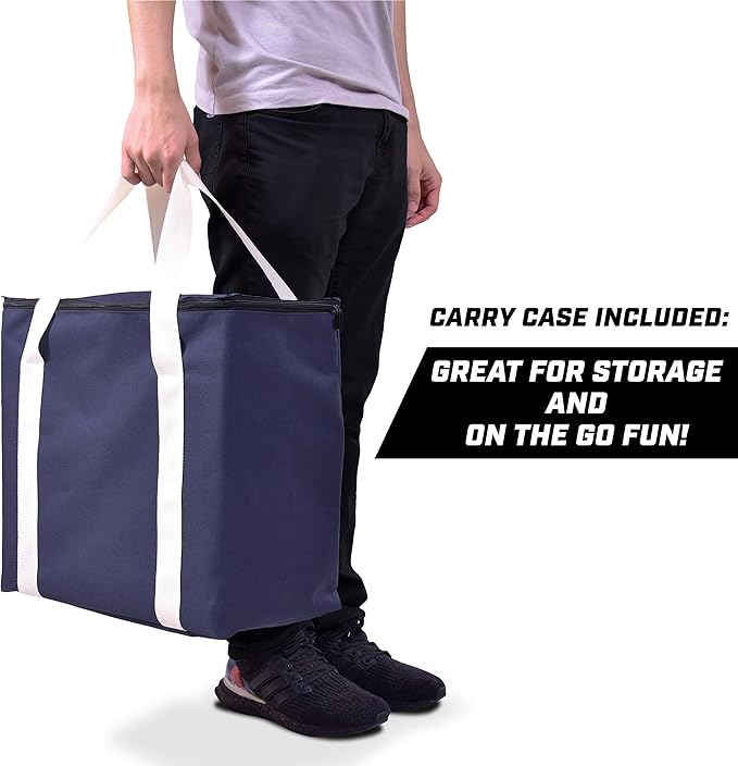 GoSports Giant Wooden Stacking Game - Stacks Up to 5 ft - Choose Brown Wood Stain, Gray, Natural, Stars & Stripes, or Tropical Hardwood - Toppling Tower