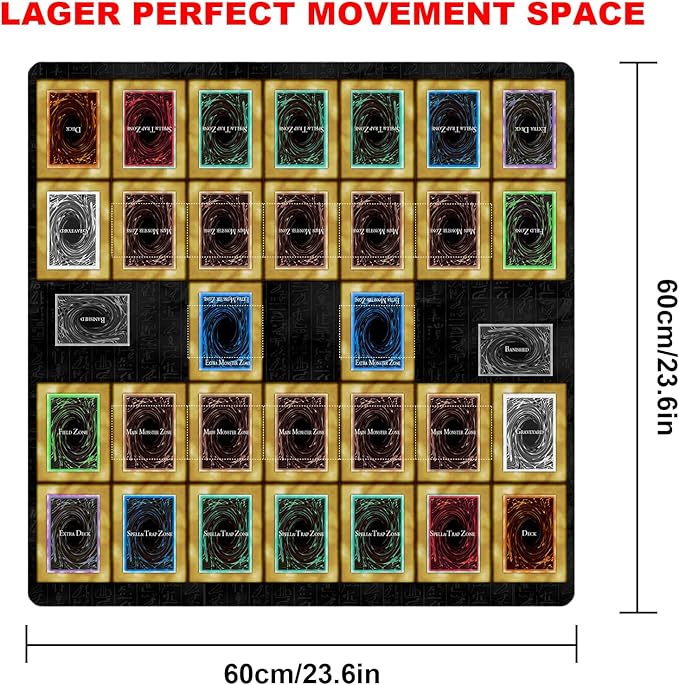 Card Rubber Mat - 2 Player, Square playmat for Gamer 60x60cm/23.6x23.6inch (2player G)