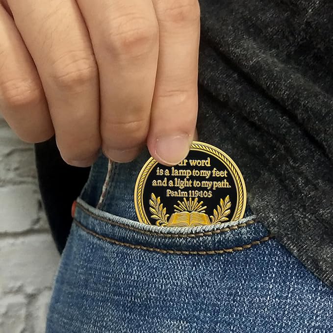 Bible Angel Religious Coin – Inspirational Bible Verse Medallion for Faith-Based Gifts, Spiritual Encouragement for Men & Women
