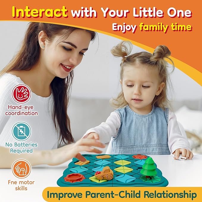 Kids Toys STEM Board Games - Logic Road Builder Brain Teasers Puzzles for 4 5 6 7 Year Old Boys Girls, Educational Montessori Birthday Gifts for Ages 4-8 Preschool Classroom Learning (30 PCS)