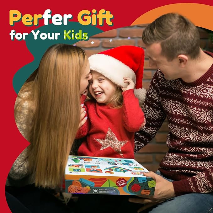 Kids Toys STEM Board Games - Logic Road Builder Brain Teasers Puzzles for 4 5 6 7 Year Old Boys Girls, Educational Montessori Birthday Gifts for Ages 4-8 Preschool Classroom Learning (30 PCS)