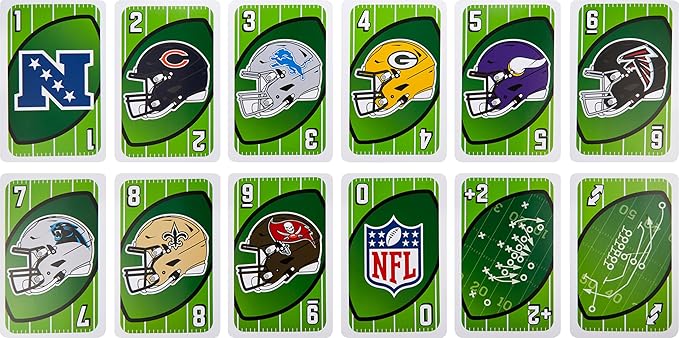 Mattel Games Giant UNO NFL Game for Kids, Adults & Family with Oversized Card, Collectible Deck for Fans