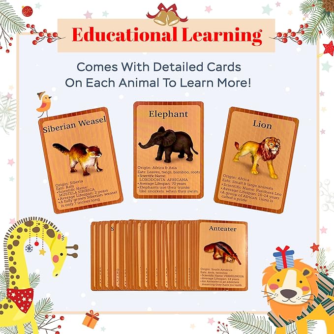 Noah's Ark Toy, Balancing Game Religious Stacking Educational Board Game with Animal Toy, 50 Animals