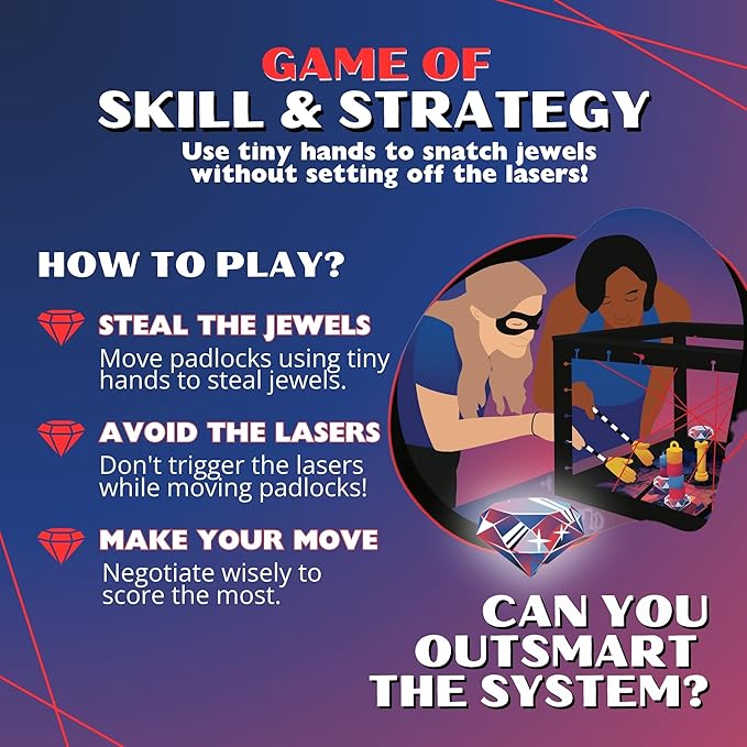 Tiny Laser Heist – Hilarious 3D Heist Game, Outsmart & Negotiate for The Loot, Fun Cooperative Board Game for Ages 12+, Perfect for Game Nights & Parties, 3-6 Players