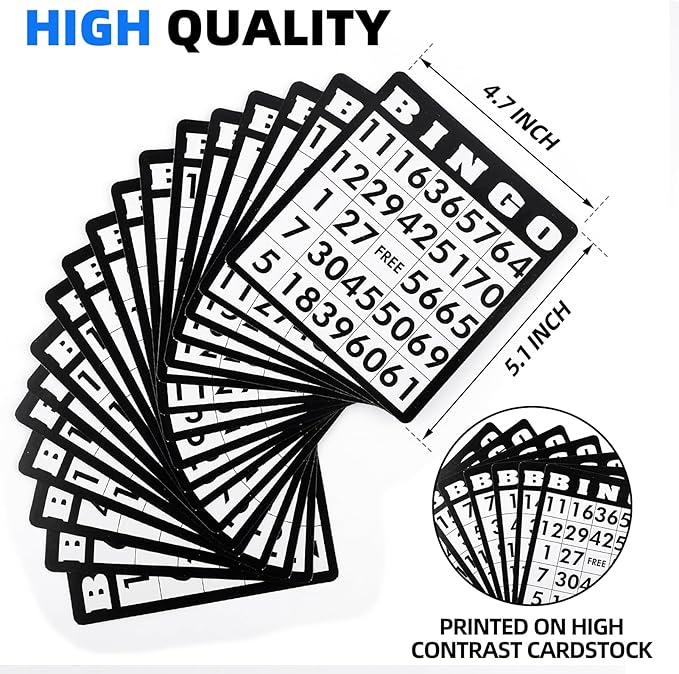 Deluxe Bingo Game Set Includes 18 Mixed Cards, 150 Vibrant Chips, 75 Calling Balls, 8โ Bingo Cage - Premium Bingo Set for Large Groups and Parties