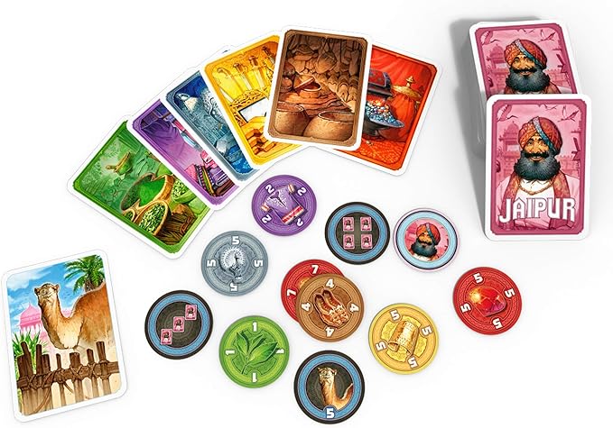 Jaipur Board Game (New Edition) - Fast-Paced Duel of Merchants! Strategic Trading and Market Gameplay for Kids & Adults, Ages 10+, 2 Players, 30 Minute Playtime, Made by Space Cowboys