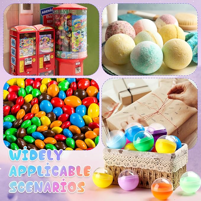 120 Pcs 2 Inch Empty Vending Machine Capsules Colored Round Capsules Toy Bulk Gumball Machines Plastic Balls Small Plastic Containers for Easter Party Favor Themed Gift (Classic Color)
