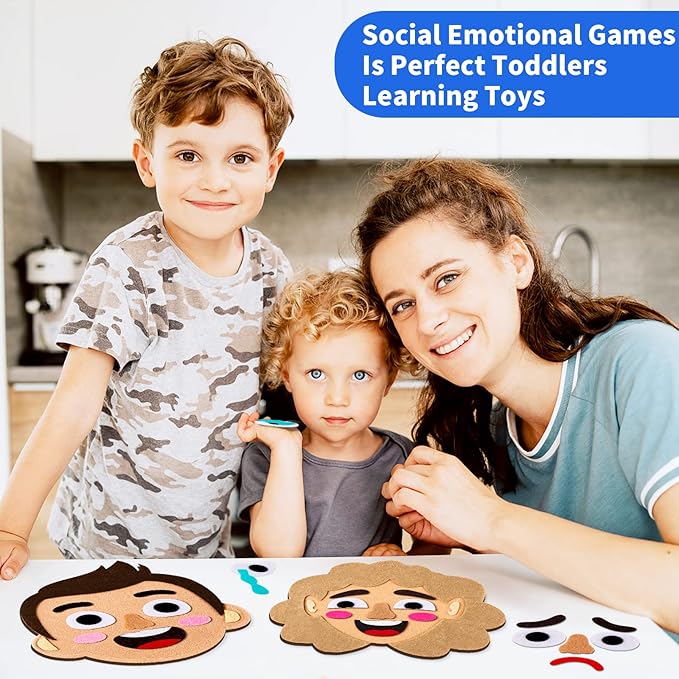 Craftstory 116 Pcs Social-Emotional-Learning-Activities for Kids - 6 Family Feelings-Board-Games, Autism Sensory Toy Learning Materials Educational Speech Therapy Toys for Toddlers Age 3+