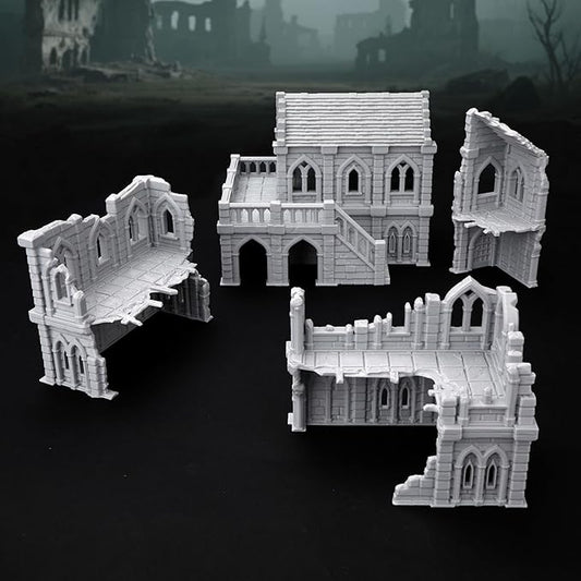 AUSPDICE AF686 Town Buildings RPG Terrain Set for DND Accessories, TTRPG Buildings, Table Maps Characters and Dungeons and Dragons Scenario Pieces