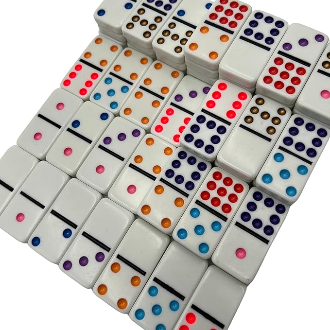 University Games, ChickenFoot Double 9 Color Dot Professional Size Dominoes for 1 to 8 Players Ages 6 and up