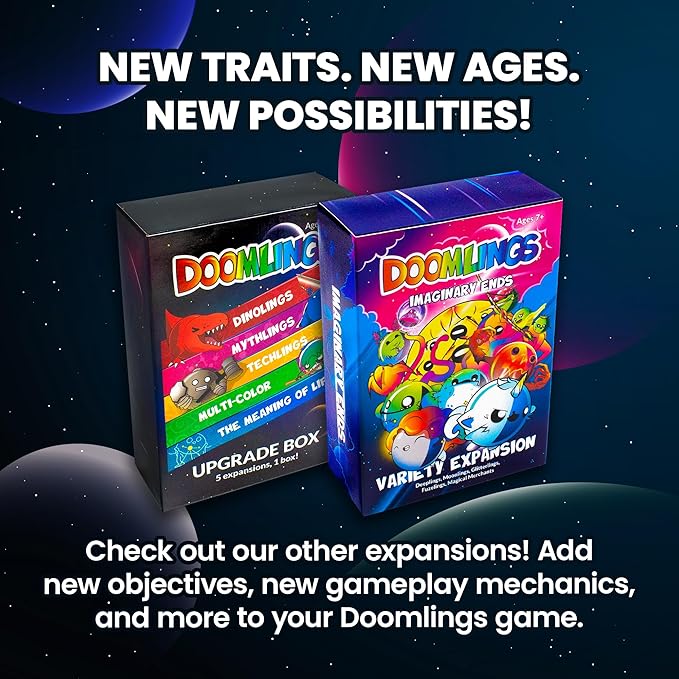 Doomlings Overlush - Mystery Expansion Card Game - 4X Booster Packs (60 Total Gameplay Cards, Including 4X Rare Holofoil Collectibles) | Family, Kids and Adult TCG Party Game | 2-6 Players | Ages 8+