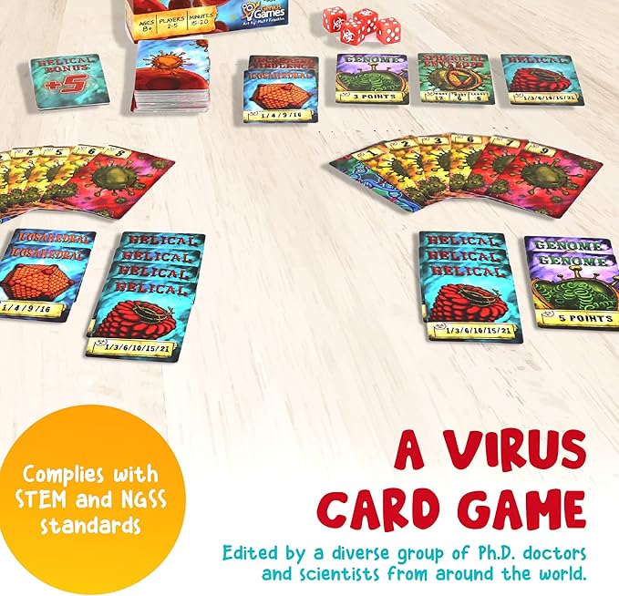 Virulence: An Infectious Virus Card Game - Educational Bidding Game for Kids 8+ - Perfect Biology Board Game for Kids, Teens, and Adults - Medical Science Gifts for Nurses, Doctors, Teachers