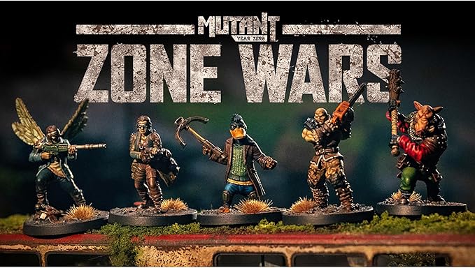 Free League: Mutant Year Zero: Zone Wars - Core Set -Boxed Miniatures Wargame, Tabletop Skirmish Mayhem, Everything Needs: RPG Book, Mat, Dice & More