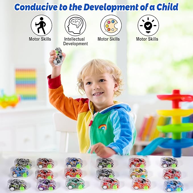 GOLDGE 100 Mini Pull Back Cars - Party Favors for Kids, Small Race Cars for Toddlers, for Treasure Boxes, Classroom Prizes, Pinatas, and Goodie Bags, Fun Stuffers for Kids (100 Mini Pull Back Cars)