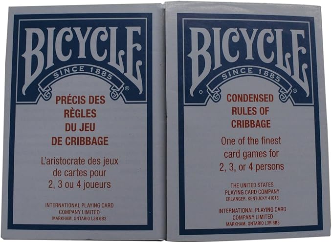 Official Bicycle Cribbage Board Game Set 29 with Bicycle Playing Cards and 9 Premium Metal Crib Pegs