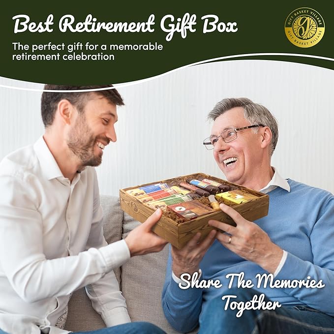 Gift Basket Village Gourmet Charcuterie Meats and Cheeses Gift Box for Retirement (XL), Signature Meat & Cheddar Cheese with Summer Sausage, Salami, Cheese Spreads, Ideal for Corporate & Company Event