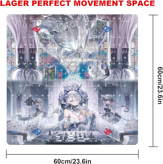 Card Rubber Mat - 2 Player, Square playmat for Gamer 60x60cm/23.6x23.6inch