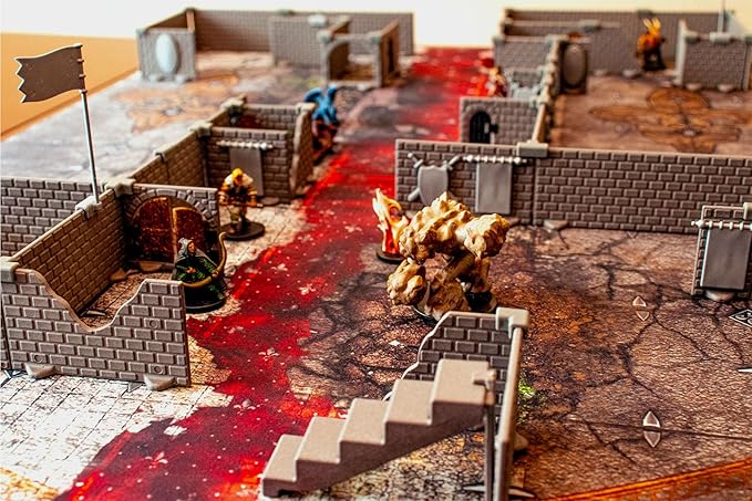 Squire Dungeon Set - Mini Dungeon Castle Cavern DND Terrain for TableTop RPGs, Dungeons & Dragons, Pathfinder, War Gaming, and More! by DCD (51+pcs, 1.4sqft, 8rooms)