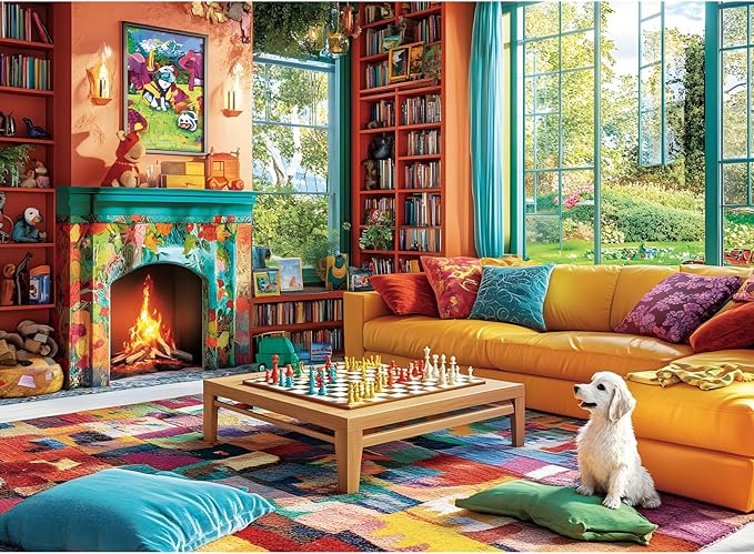 500 Pieces Chess Puzzles for Adults, Indoor Puzzle for Adults Children, Dog Puzzle 500 Pieces, Gift for Birthday, Home Decor, Fun for Family Entertainment(20.5 * 15 in)