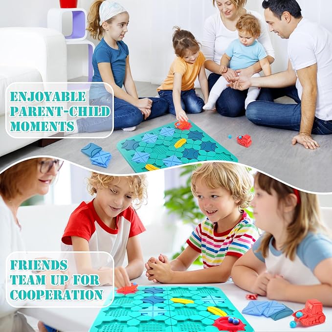 Kids Toys STEM Board Games - Logic Road Builder Brain Teasers Puzzles for 3 4 5 6 Year Old Boys Girls,Educational Montessori Birthday Gifts for Ages 4-8 Preschool Classroom Learning (30 PCS)