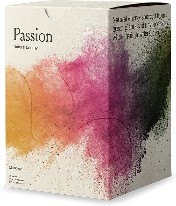 Yoli® Passion Energy Drink Powder Mix - Natural Energy Drink Mix for Endurance and Stamina, 30 Packets - Variety