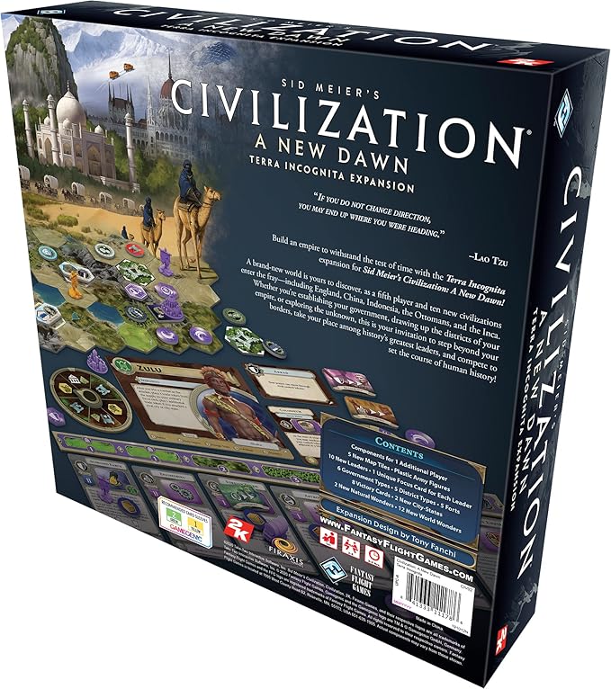 Sid Meier's Civilization: A New Dawn Terra Incognita Board Game Expansion - Explore Beyond The Borders! Strategy Game, Ages 14+, 2-5 Players, 1-2 Hour Playtime, Made by Fantasy Flight Games