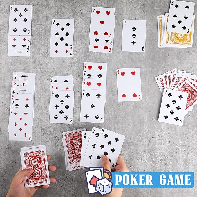 Zubebe 12 Pack Playing Cards Jumbo Index Large Print Deck of Cards Bulk in Vibrant Colors Poker Size, Standard Playing Poker Decks for Kids Adults Activities Party Supplies Canasta Games